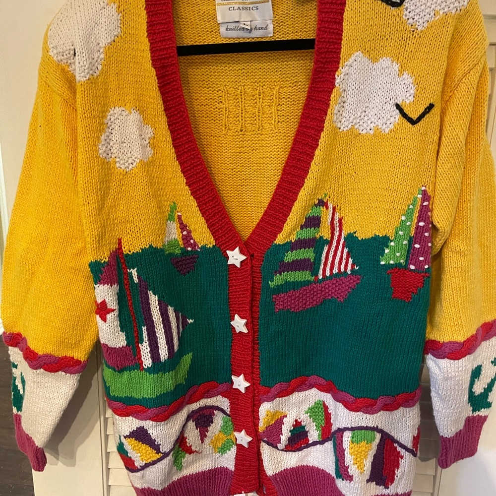 Vintage Marisa Christina Sailboat Cardigan